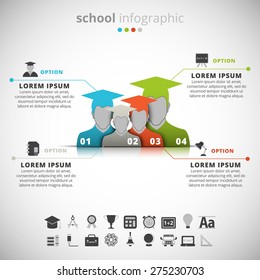 Vector illustration of school infographics.