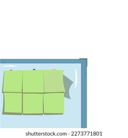 Vector illustration with school and office supplise laing on desk. Paper, pencil, pen, ruller, calendar. Letters digits. Hand drawing bright color image.
