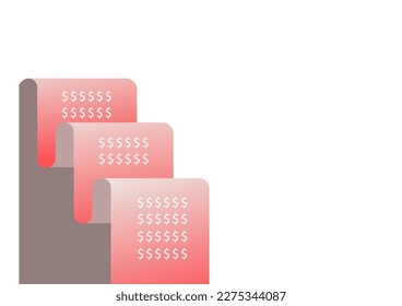 Vector illustration with school and office supplise laing on desk. Paper, pencil, pen, ruller, calendar. Letters digits. Hand drawing bright color image.