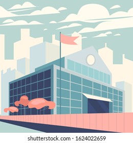 Vector illustration of a school on an abstract illustration. EPS 10