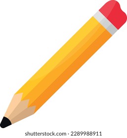 Vector illustration of a school pencil. School and tasks. Study and writing.