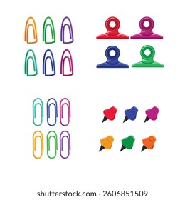 Vector illustration school related stuff pin, clips