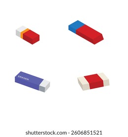 Vector illustration school related stuff eraser 