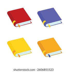 Vector illustration school related stuff notebook, book, open book