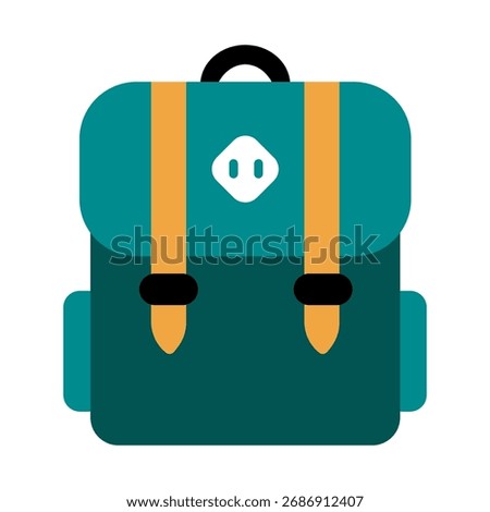 Vector illustration school satchel icon. School bag emoji emoticon. School satchel symbol.