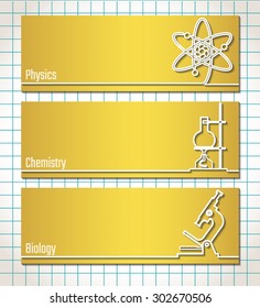 Vector Illustration of School Subject Icon for Design, Website, Background, Banner. Infographic Learning Element for Notebook Template. Study and Science