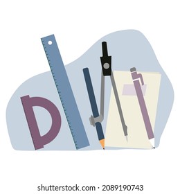 Vector illustration of school supplies