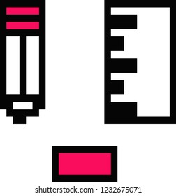 vector illustration of  School Supplies in pixel style