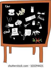 vector illustration of school table