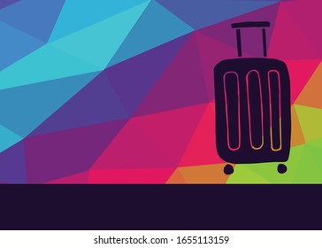 Vector Illustration of School and Travel Bag with Rainbow Background. This is Good for Layout, Posters and More.