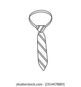 Vector illustration of school uniform, tie in doodle style. Isolated on white background