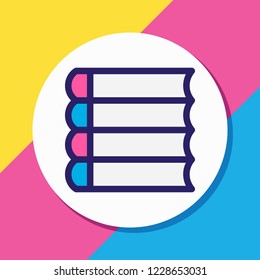 Vector illustration of schoolbook icon colored line. Beautiful read element also can be used as publish icon element.