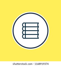 Vector illustration of schoolbook icon line. Beautiful read element also can be used as publish icon element.