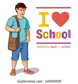 Vector illustration of a schoolboy