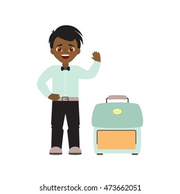Vector Illustration of a Schoolboy. Isolated on a white background.