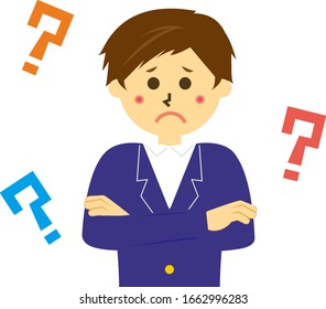Vector illustration of a schoolboy in uniform . 