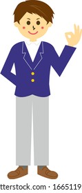 Ilustración vectorial de un escolar con uniforme . 