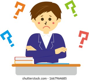 Ilustración vectorial de un escolar con uniforme . 