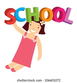 vector illustration schoolgirl