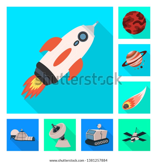 Vector illustration of\
science and cosmic  icon. Set of science and technology  stock\
symbol for web.