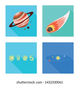 Vector illustration of science and cosmic sign. Collection of science and technology vector icon for stock.