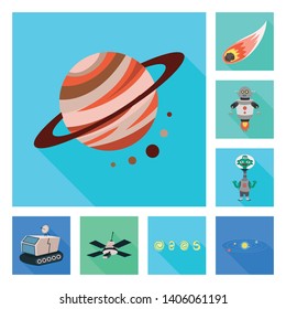 Vector illustration of science and cosmic  symbol. Set of science and technology  vector icon for stock.