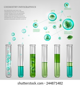 Vector illustration of science infographics with transparent bubbles. Ecology Concept.