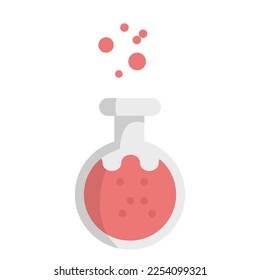 vector illustration with Science laboratory round flask with red liquid for Chemical Mixing , Round Test Equipment vector, Round Measuring Instrument vector