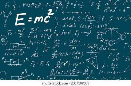 vector illustration of science and math formula on blackboard background