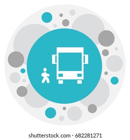 Vector Illustration Of Science Symbol On Pupil Bus Icon. Premium Quality Isolated Omnibus With Child Element In Trendy Flat Style.