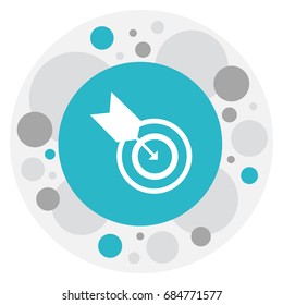 Vector Illustration Of Science Symbol On Goal Icon. Premium Quality Isolated Dartboard Element In Trendy Flat Style.