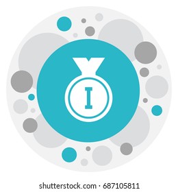 Vector Illustration Of Science Symbol On Medal Icon. Premium Quality Isolated First Place Element In Trendy Flat Style.