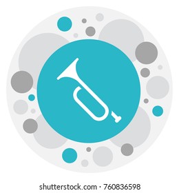 Vector Illustration Of Science Symbol On Trumpet Icon. Premium Quality Isolated Bugle Element In Trendy Flat Style.