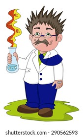 Vector Illustration Scientist After Failed Experiment Stock Vector ...