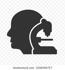 Ilustración vectorial del icono científico en color oscuro y fondo transparente (PNG).