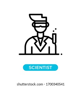 Icono de avatar de laboratorio ilustrador vector usa color negro con estilo de diseño de línea