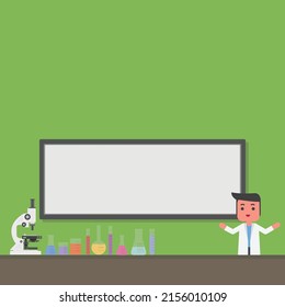 Vector illustration of Scientist in laboratory for social media content, business, infographics and other purpose