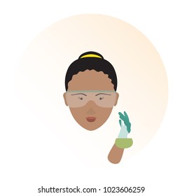 Vector illustration of scientist profession icon. Cartoon style isolated on white background.