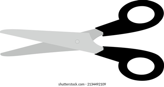 Vector illustration of a scissor with a black handle