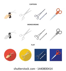 Vector illustration of scissor and craft logo. Collection of scissor and open vector icon for stock.