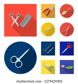 Vector illustration of scissor and craft  sign. Collection of scissor and open stock vector illustration.
