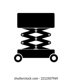 Vector Illustration Of Scissor Lift Icon On White Background.