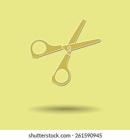 Vector illustration of  Scissors color background.