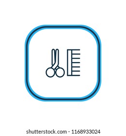 Vector illustration of scissors with comb icon line. Beautiful hotel element also can be used as barber icon element.