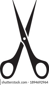 Vector illustration of the scissors with cut lines