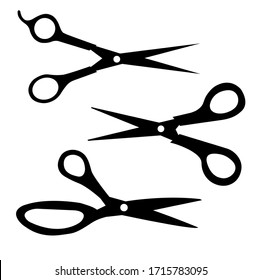 
Vector illustration of scissors, icon, template, logo, salon symbol.