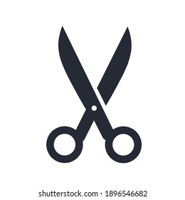 vector illustration of scissors logo icon, flat minimalist design