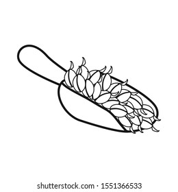 Vector illustration of scoop and grain logo. Web element of scoop and organic stock vector illustration.