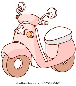 A vector illustration of scooter