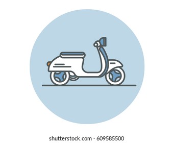 Vector illustration of scooter. City transport modern flat icon. 